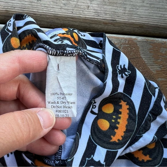 Bumblito Leggings - Holiday Set of 2 - Pumpkin and Christmas Dino - Size 5/6 - Picture 4 of 5